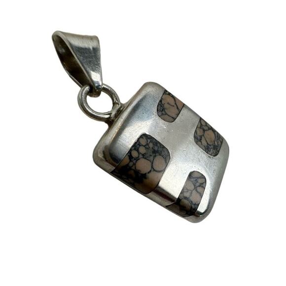 Vintage Sterling Silver 925 Mexican Pendant 1" Boho Western Art to Wear Hippie - Picture 1 of 9